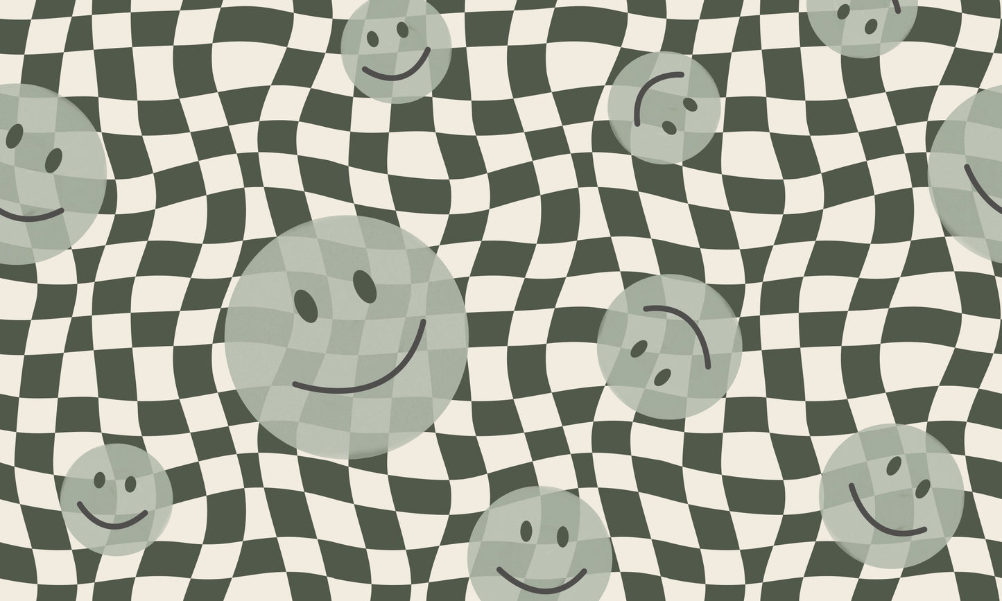 Papr Walls Smiley Fotobehang Face the Wall - Groen