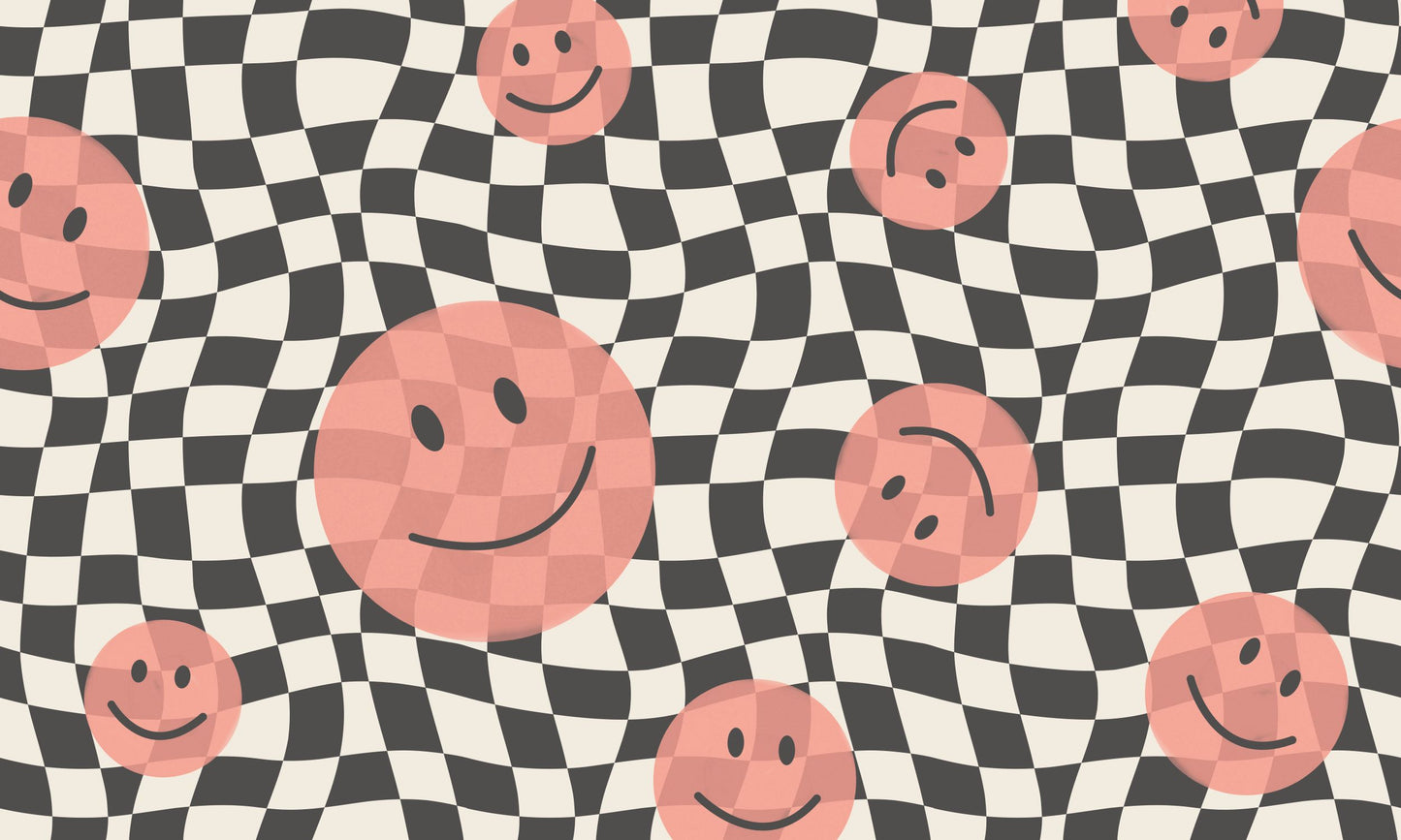 Smiley behang kinderkamer tienerkamer meidenkamer koraal Papr Walls Face the Wall geblokt