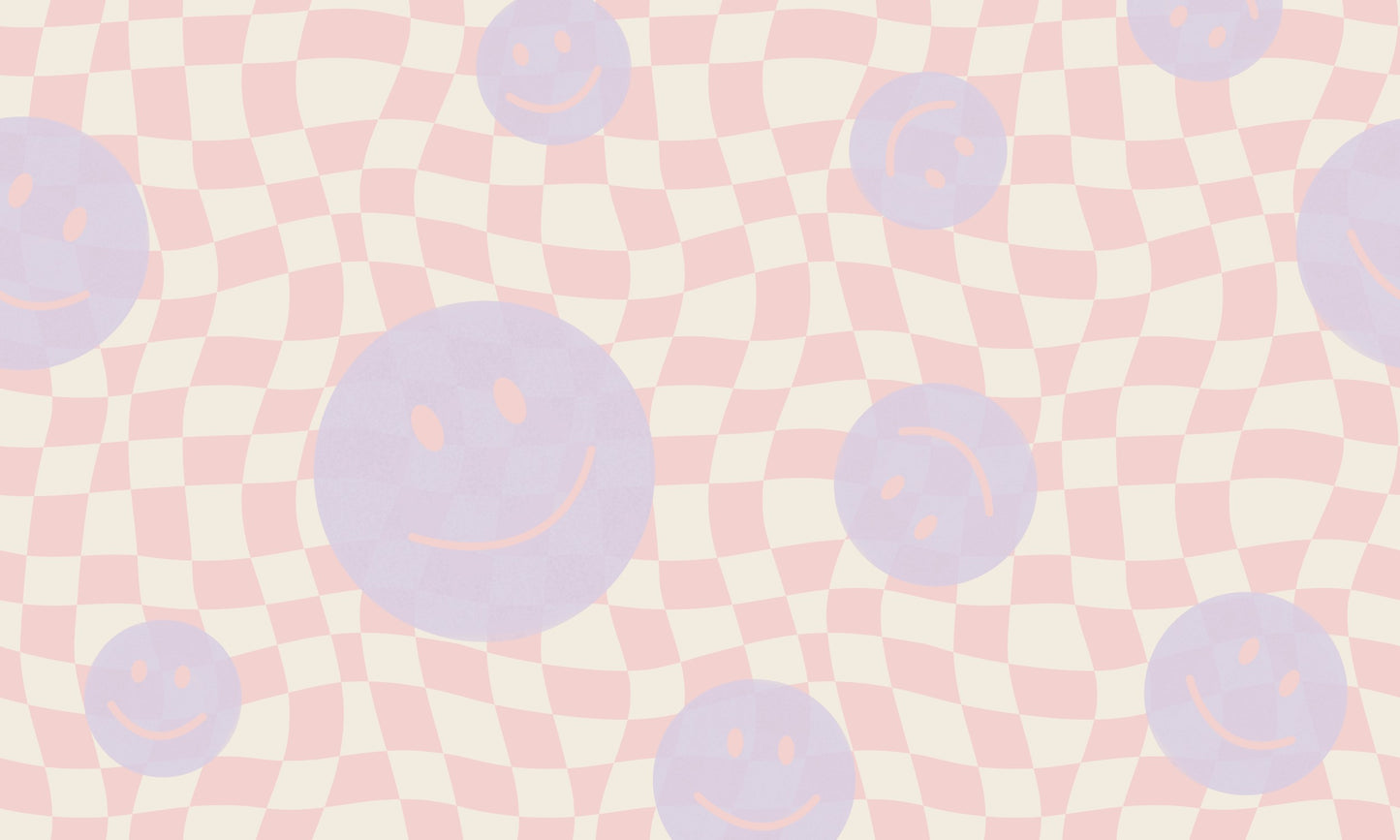 Smiley behang kinderkamer tienerkamer meidenkamer roze lila Papr Walls Face the Wall geblokt