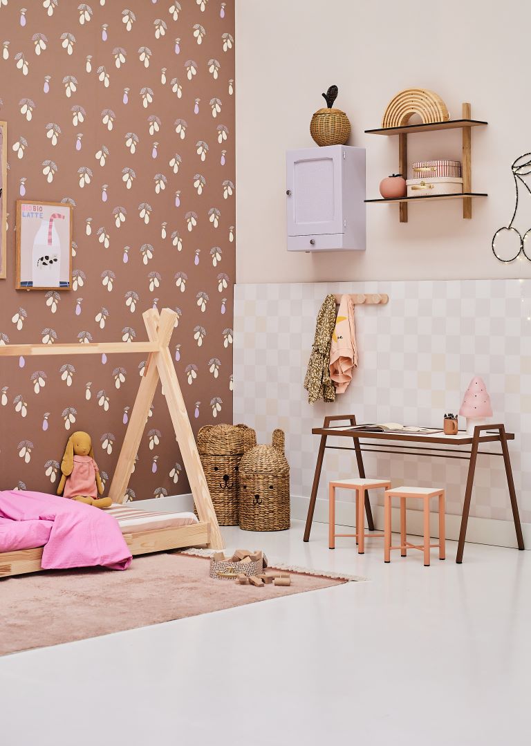 Studio Pieni blokken behang beige kinderkamer