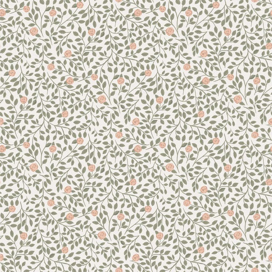 Summer Gray behang bladeren voor de meisjeskamer climbing rose light green lichtgroen