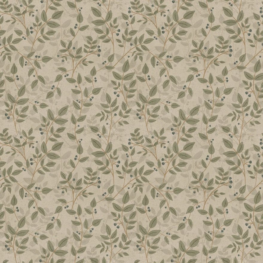 Summer Gray Dagma behang voor de kinderkamer bladeren groen babykamer