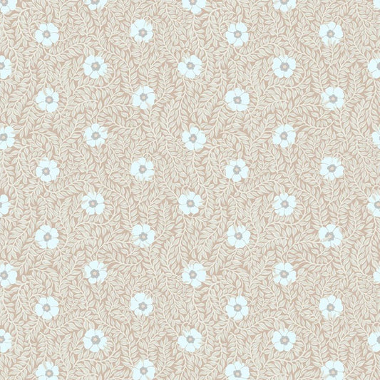 Summer Gray bloemen behang voor de kinderkamer meisjeskamer babykamer apricot  Kicki abrikoos