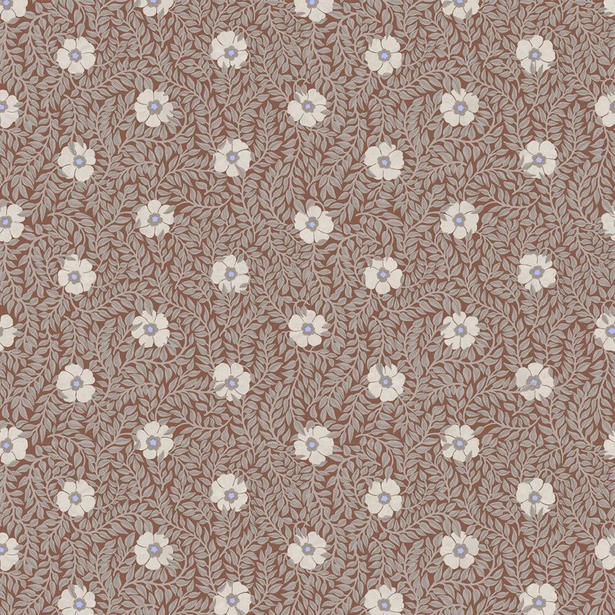 Summer Gray bloemen behang voor de kinderkamer meisjeskamer babykamer terra terracotta  Kicki
