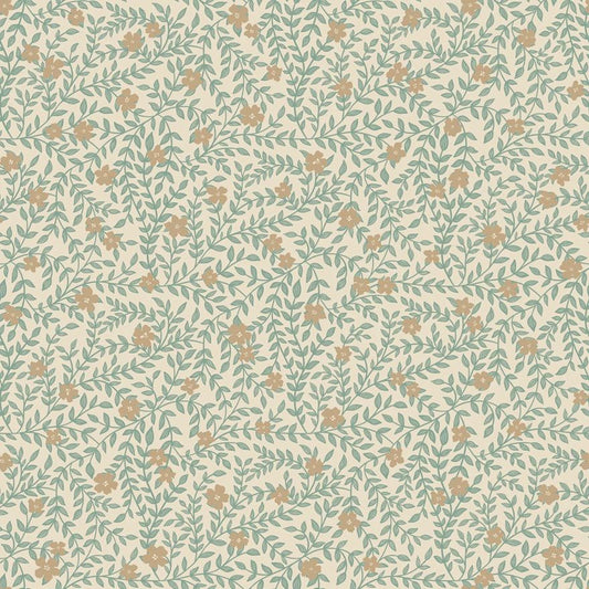 Lief Summer Gray bloemenbehang kinderkamer babykamer bronze brons bruin