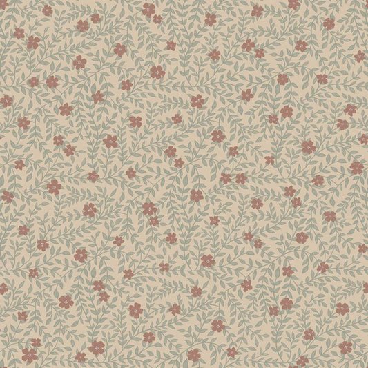 Lief Summer Gray bloemenbehang kinderkamer babykamer burgundy bordeaux rood