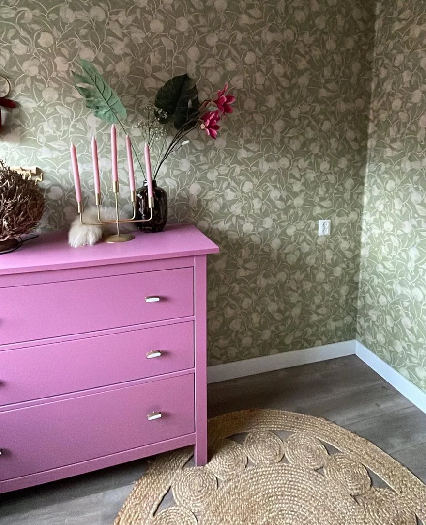 Summer Gray pomegranate granaatappel behang voor de kinderkamer en babykamer Apple Green lichtgroen