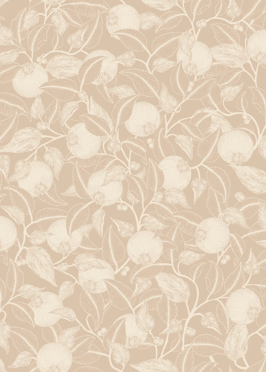 Summer Gray pomegranate granaatappel behang voor de kinderkamer en babykamer Dusty peach lichtroze