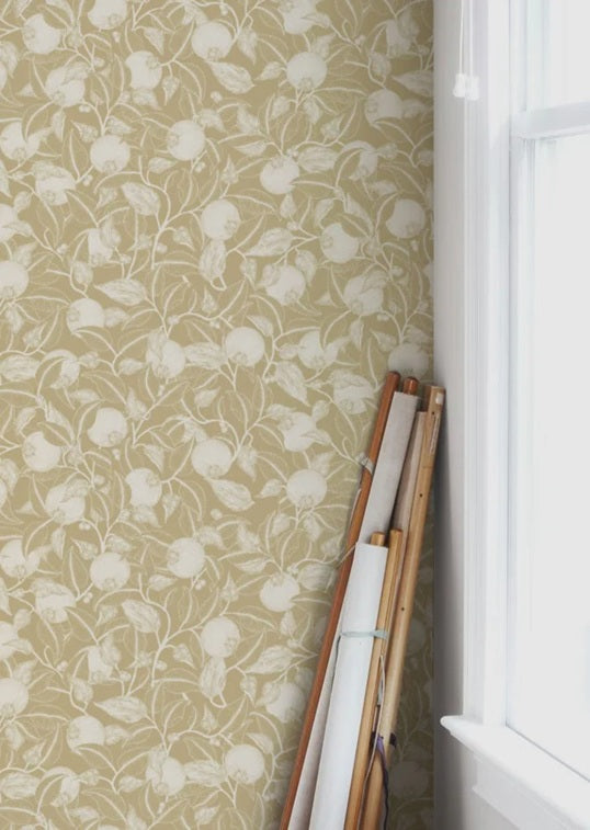 Summer Gray pomegranate granaatappel behang voor de kinderkamer en babykamer Gold Geel Goud