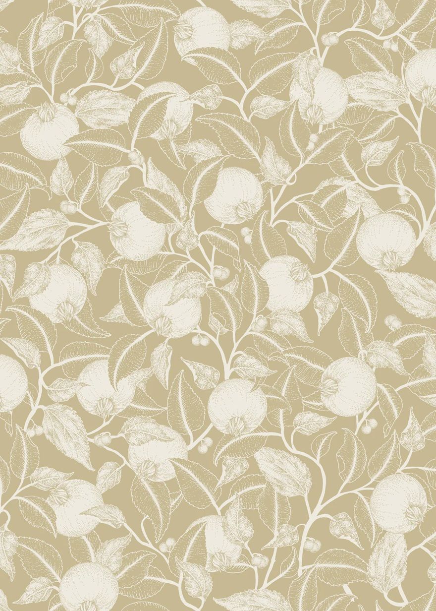 Summer Gray pomegranate granaatappel behang voor de kinderkamer en babykamer Gold Geel Goud