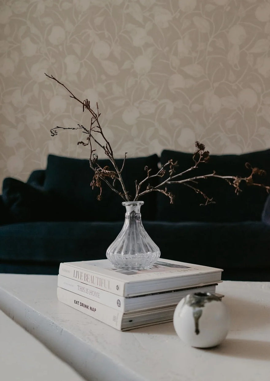 Summer Gray pomegranate granaatappel behang voor de kinderkamer en babykamer Stone Beige
