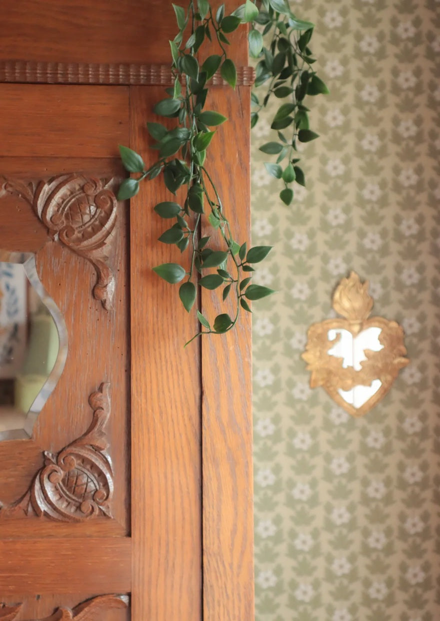Summer Gray Wood Anemone beige bloemen behang voor de meisjeskamer of babykamer beige