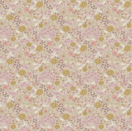Summer Gray Doris bloemen behang voor de kinderkamer en babykamer pink roze lila