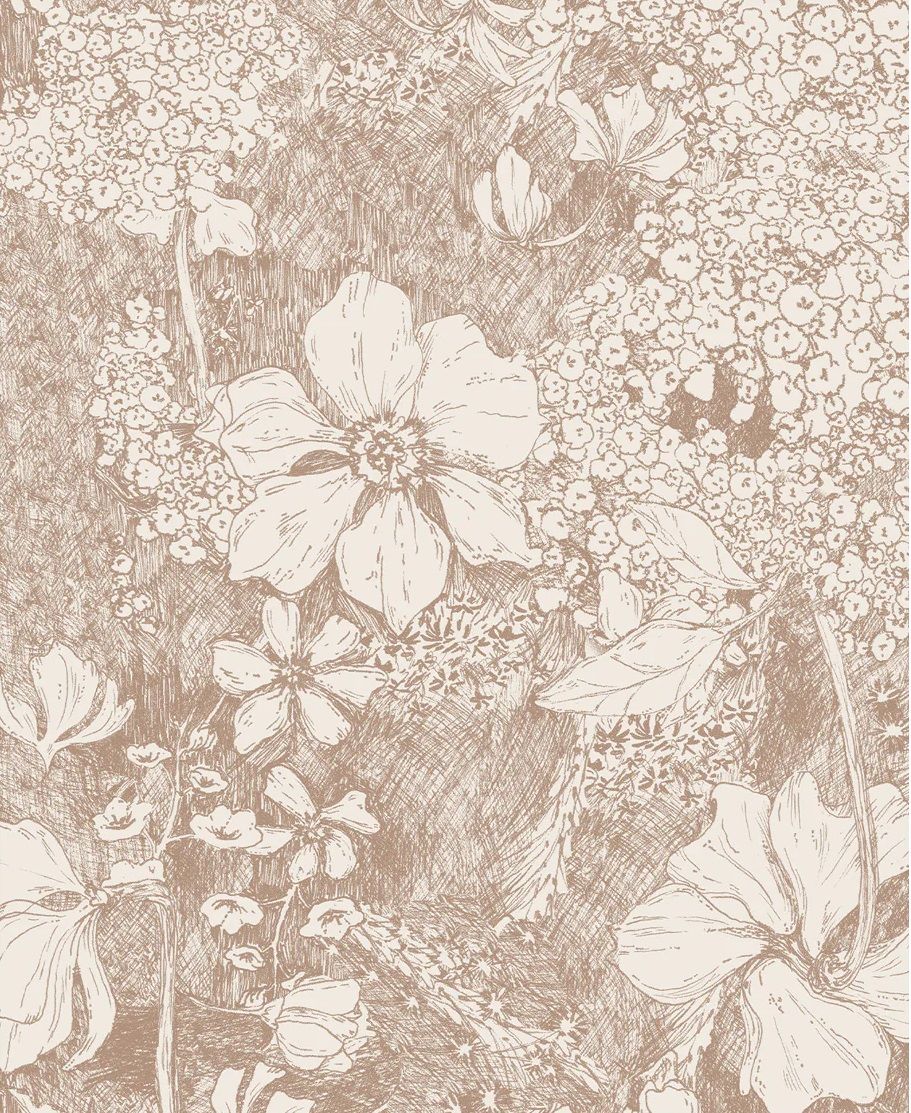 Annet Weelink bloemen behang beige