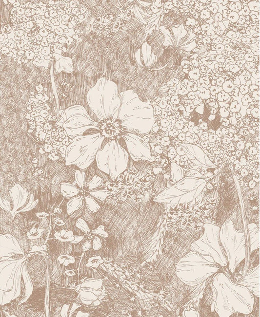 Annet Weelink bloemen behang beige