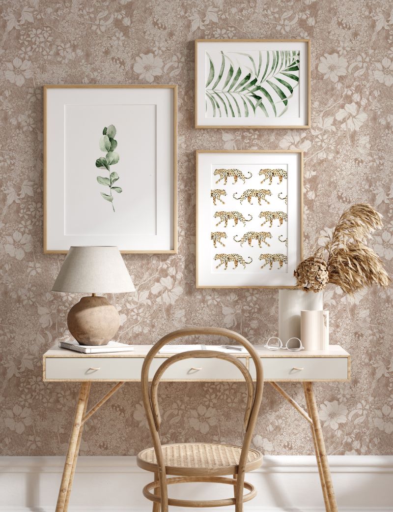 Annet Weelink bloemen behang beige