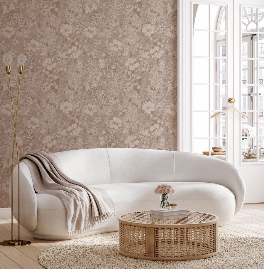Annet Weelink bloemen behang beige
