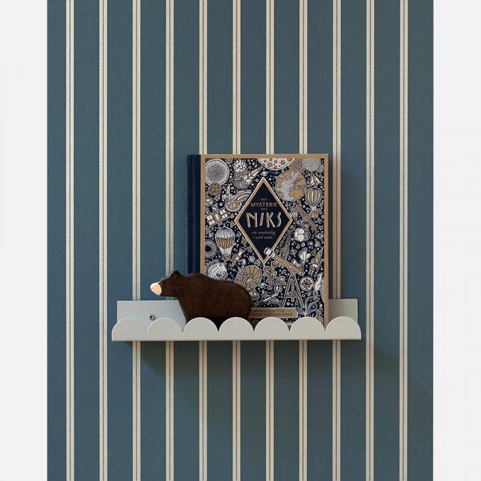 Studio Ditte Lintjes strepen behang voor de kinderkamer en babykamer denim blauw