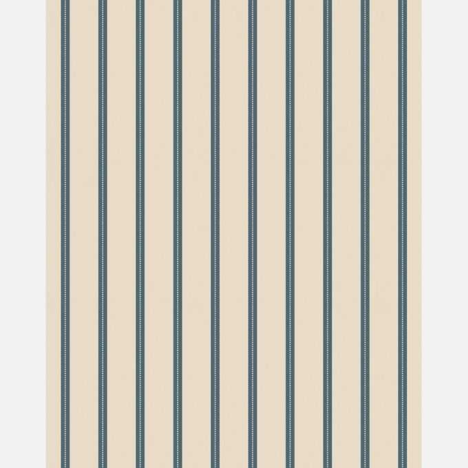Studio Ditte Lintjes strepen behang voor de kinderkamer en babykamer denim blauw op creme