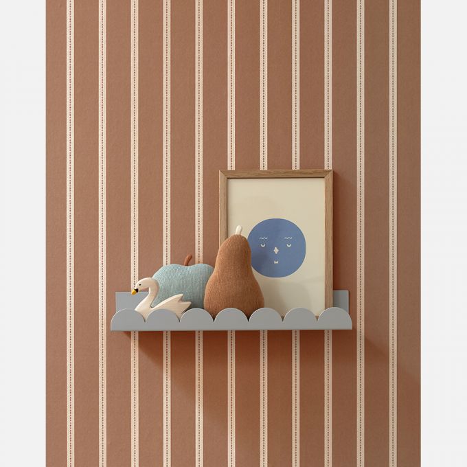 Studio Ditte Lintjes strepen behang voor de kinderkamer en babykamer karamel