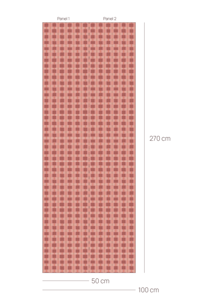 Bibelotte Geruit behang Framboos meisjeskamer tienerkamer geblokt behang roze