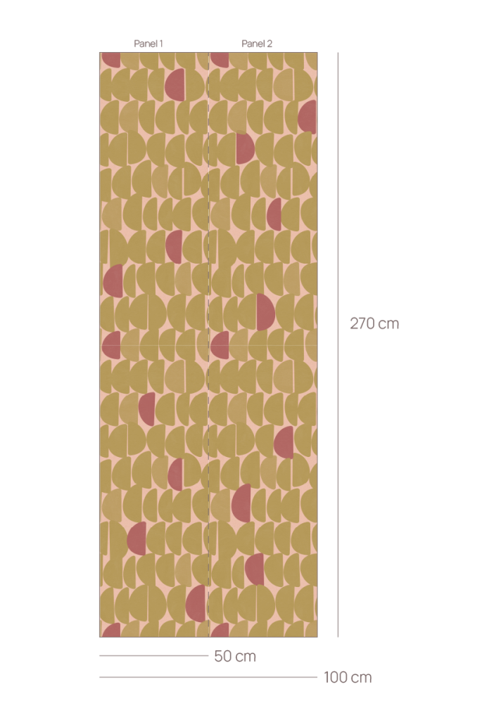 Stone Bibelotte organisch behang voor de kinderkamer roze en oker