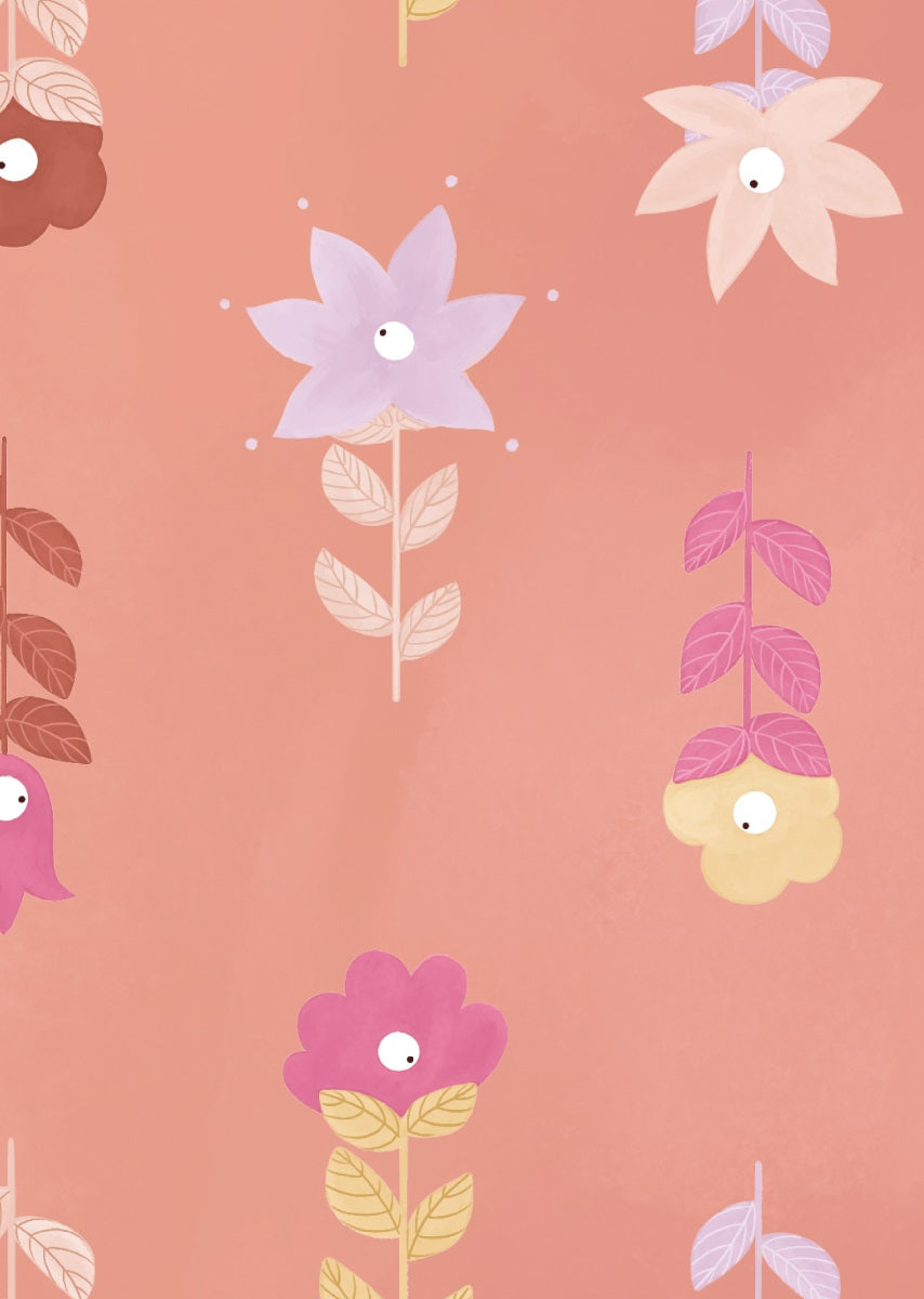 Bibelotte Bohemian behang roze meisjeskamer
