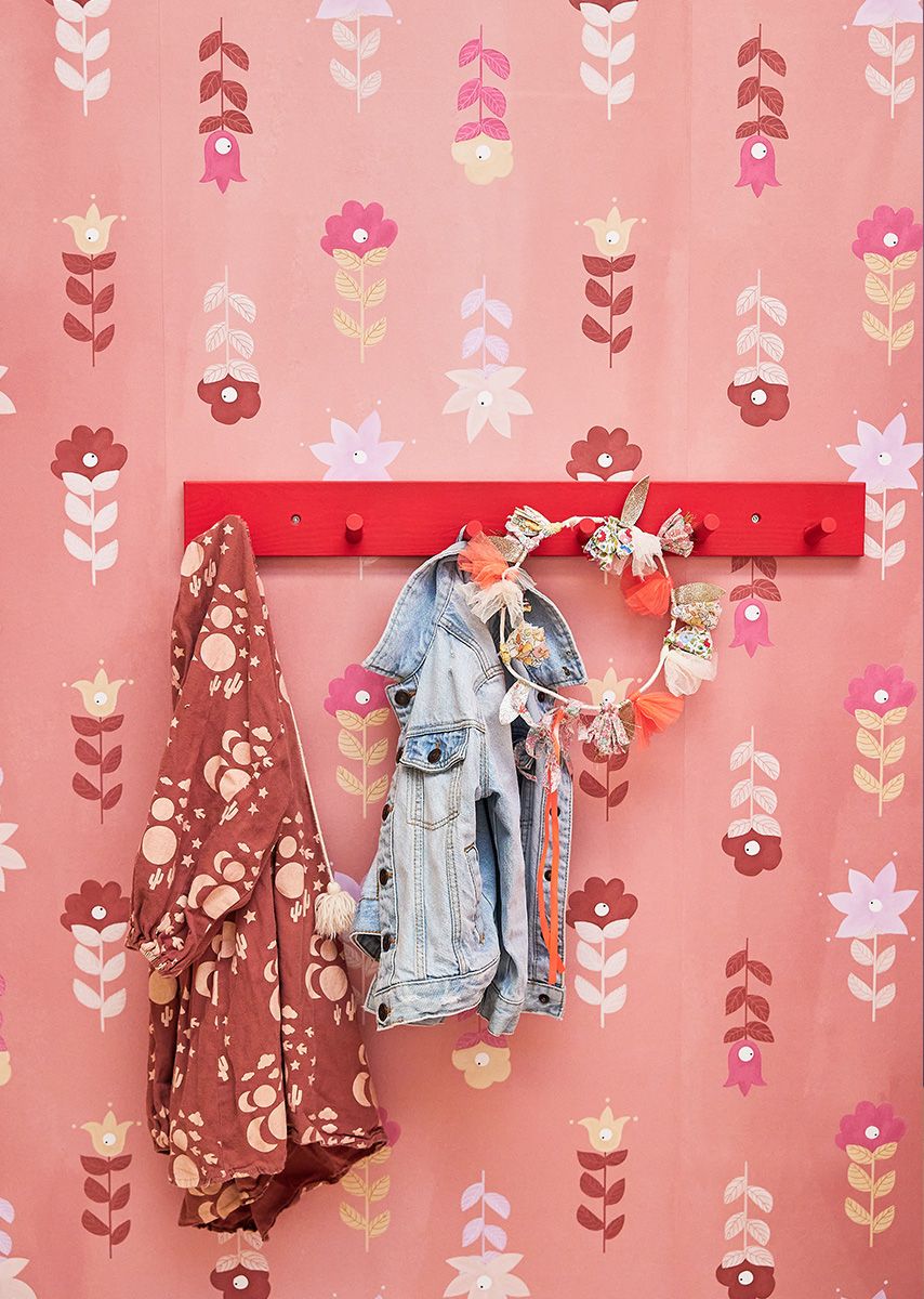 Bibelotte Bohemian behang roze meisjeskamer
