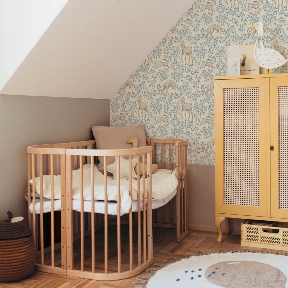 Dekornik bosdieren behang voor de kinderkamer Forest animals and fairytale beige