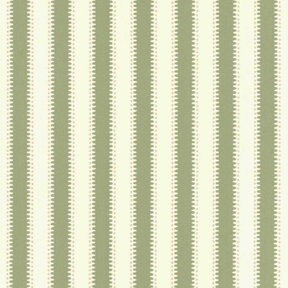 Langelid von Bromssen jagged stripe strepen behang voor de kinderkamer 
 groen