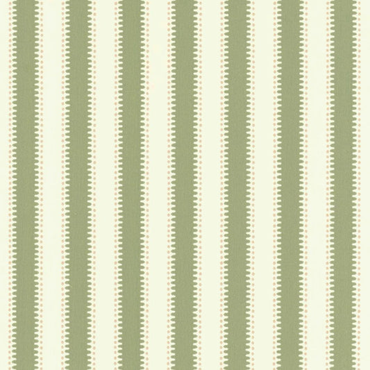 Langelid von Bromssen jagged stripe strepen behang voor de kinderkamer 
 groen