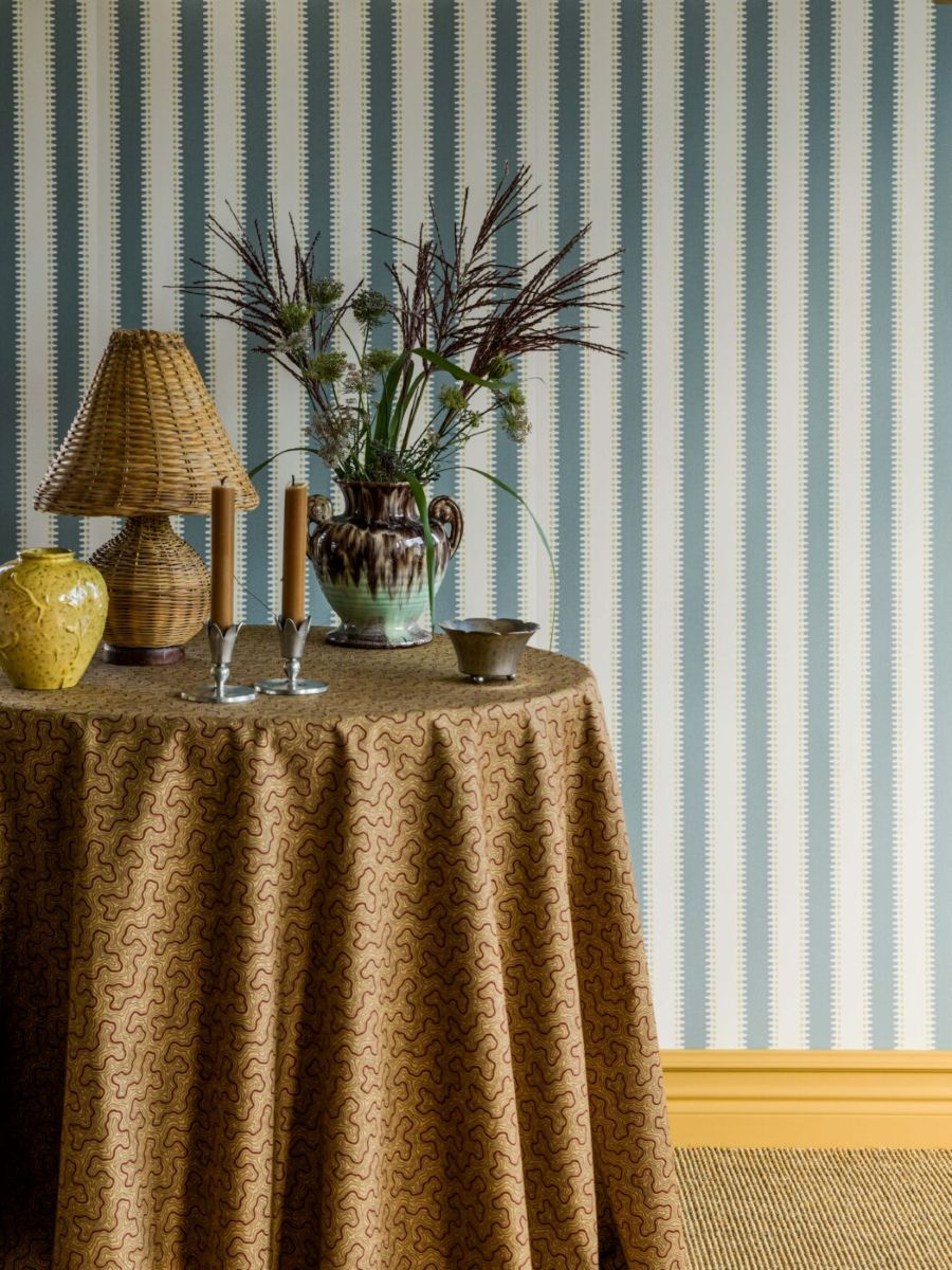 Langelid von Bromssen jagged stripe strepen behang voor de kinderkamer turquoise blauw groen