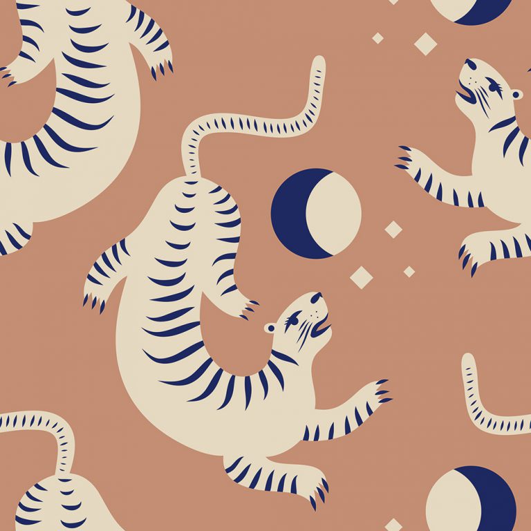 May and Fay behang voor de kinderkamer tiger dance tijgers terra