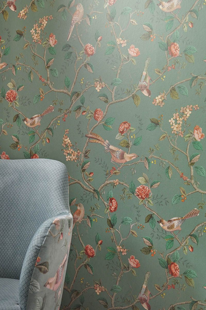 Pip Studio Eijffinger behang voor de kinderkamer Good Nightingale groen 333123