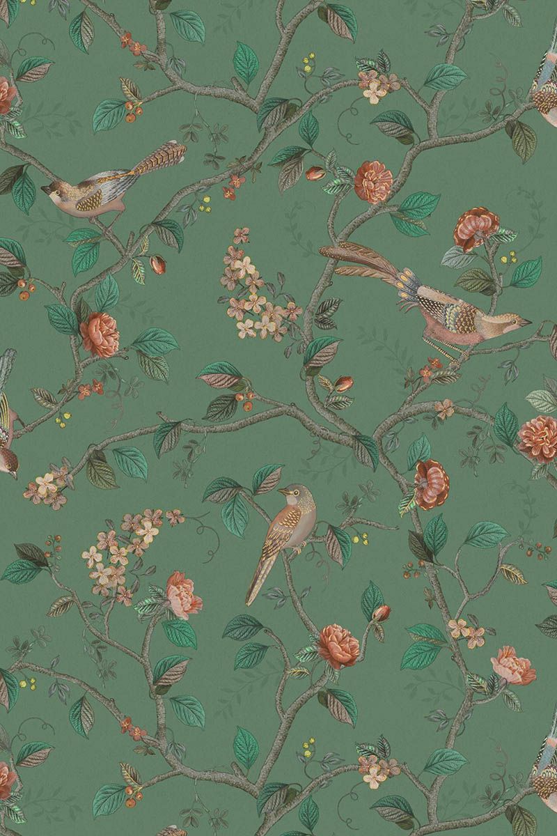 Pip Studio Eijffinger behang voor de kinderkamer Good Nightingale groen 333123