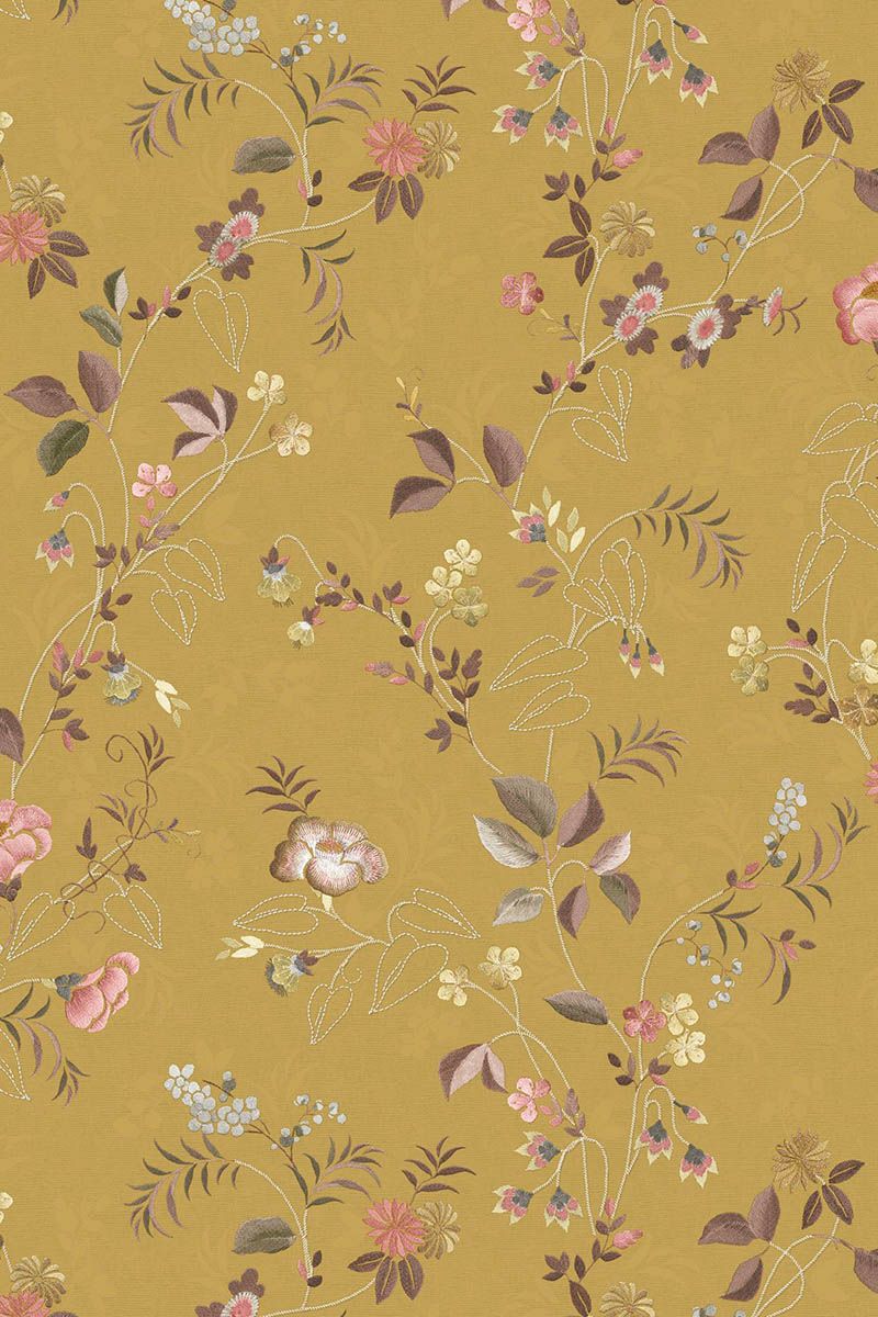 Pip Studio Eijffinger behang voor de kinderkamer tokyo blossom mosterd geel 333132