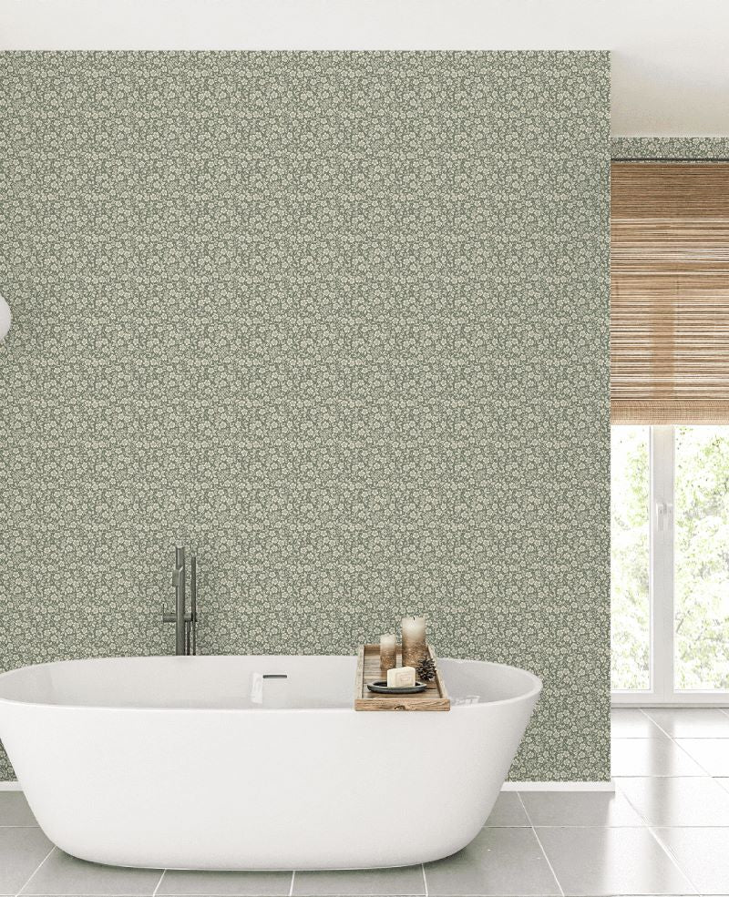 Creative Lab Amsterdam Wallpaper Flower Shower - Green