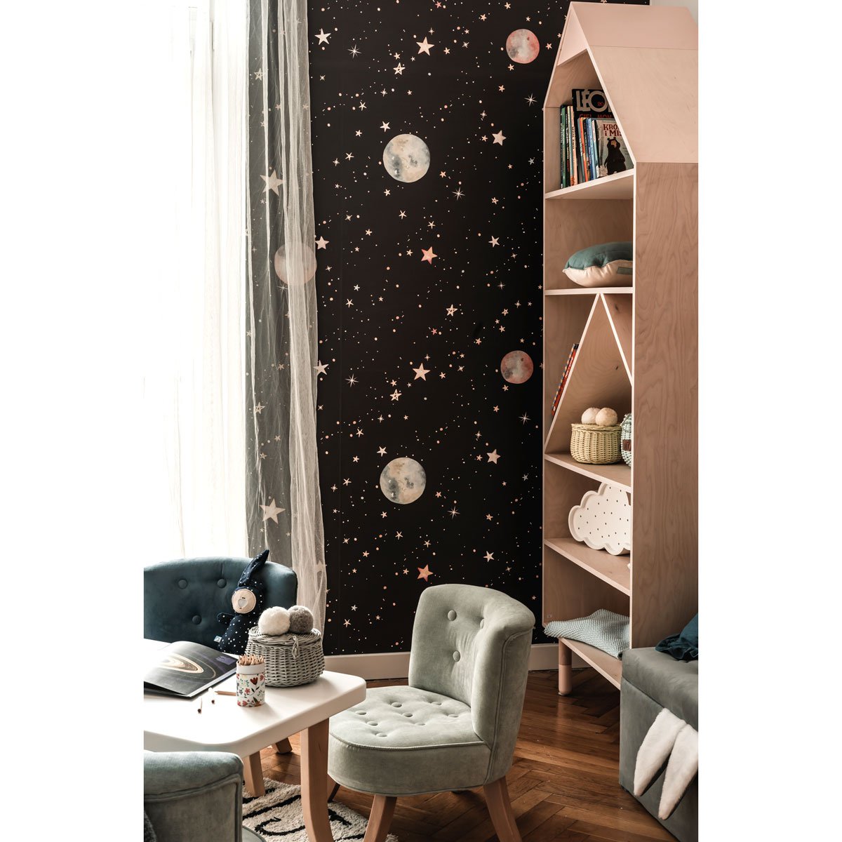 Dekornik behang voor de kinderkamer cosmos ruimte jongenskamer