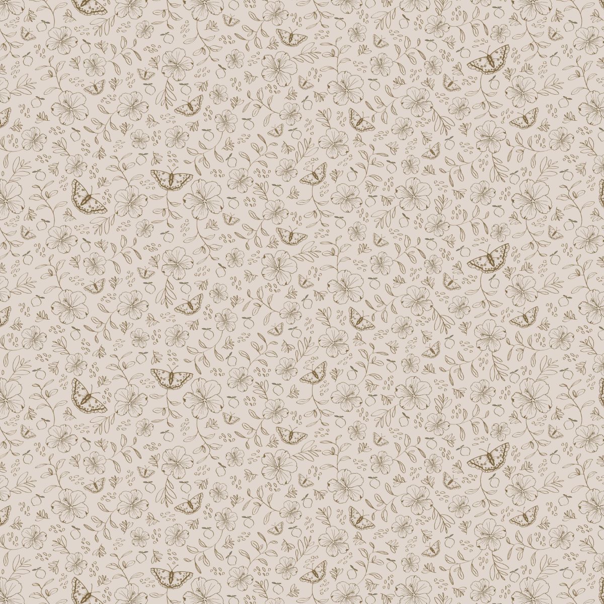 Little Amour behang voor de meisjeskamer bloemen beige