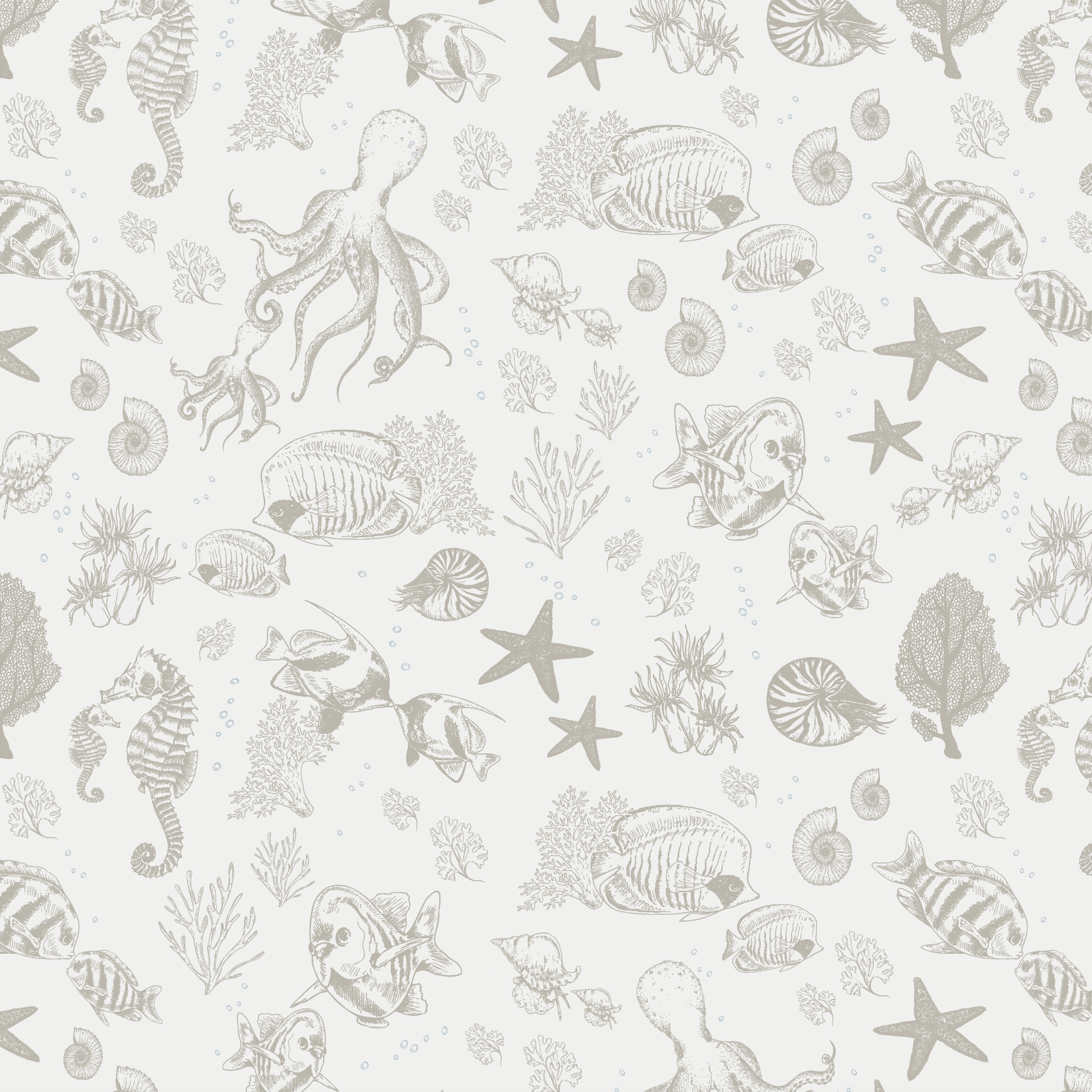 Little Amour little underwater world vissen bruin neutrale kinderkamer