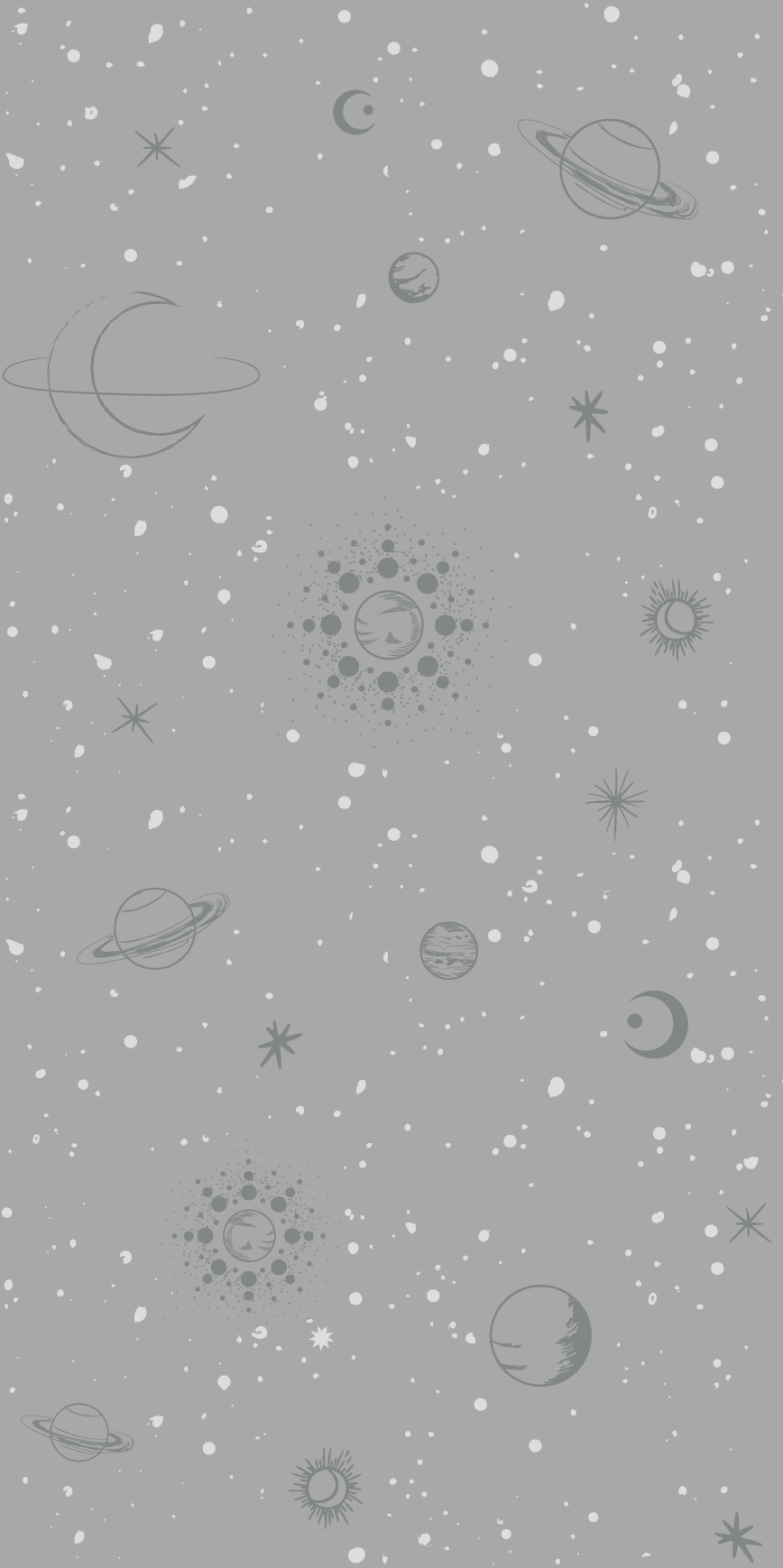 Little Amour ruimte behang space stars grijs