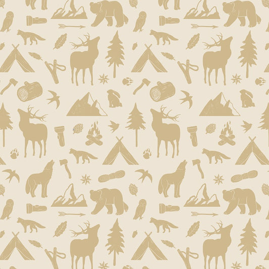 Little Amour Behang Wild Forest - Oker