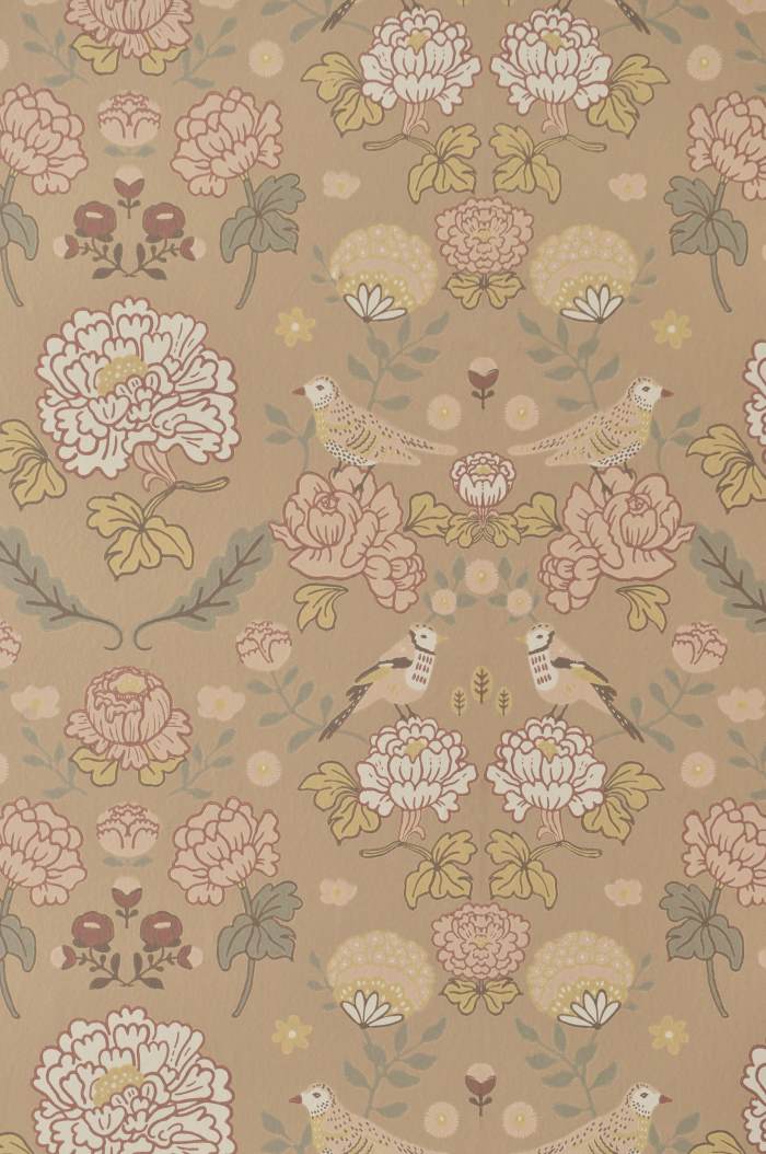 Majvillan behang meisjeskamer Bloemen June Honing Beige