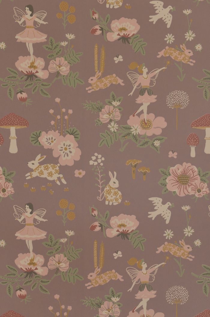 Majvillan kinderkamerbehang meisjeskamer old garden plum