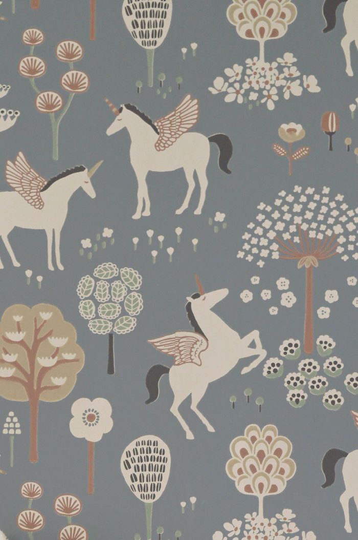 Majvillan True Unicorns behang voor de meisjeskamer blauw