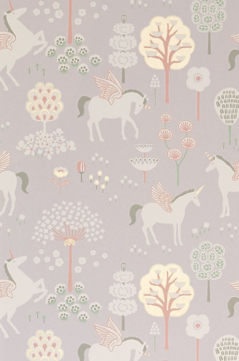 Majvillan True Unicorns behang voor de meisjeskamer lila