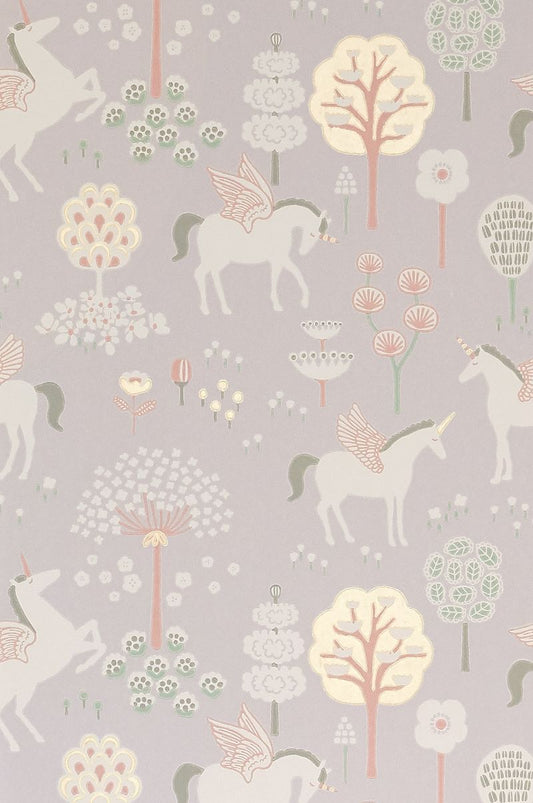 Majvillan True Unicorns behang voor de meisjeskamer lila