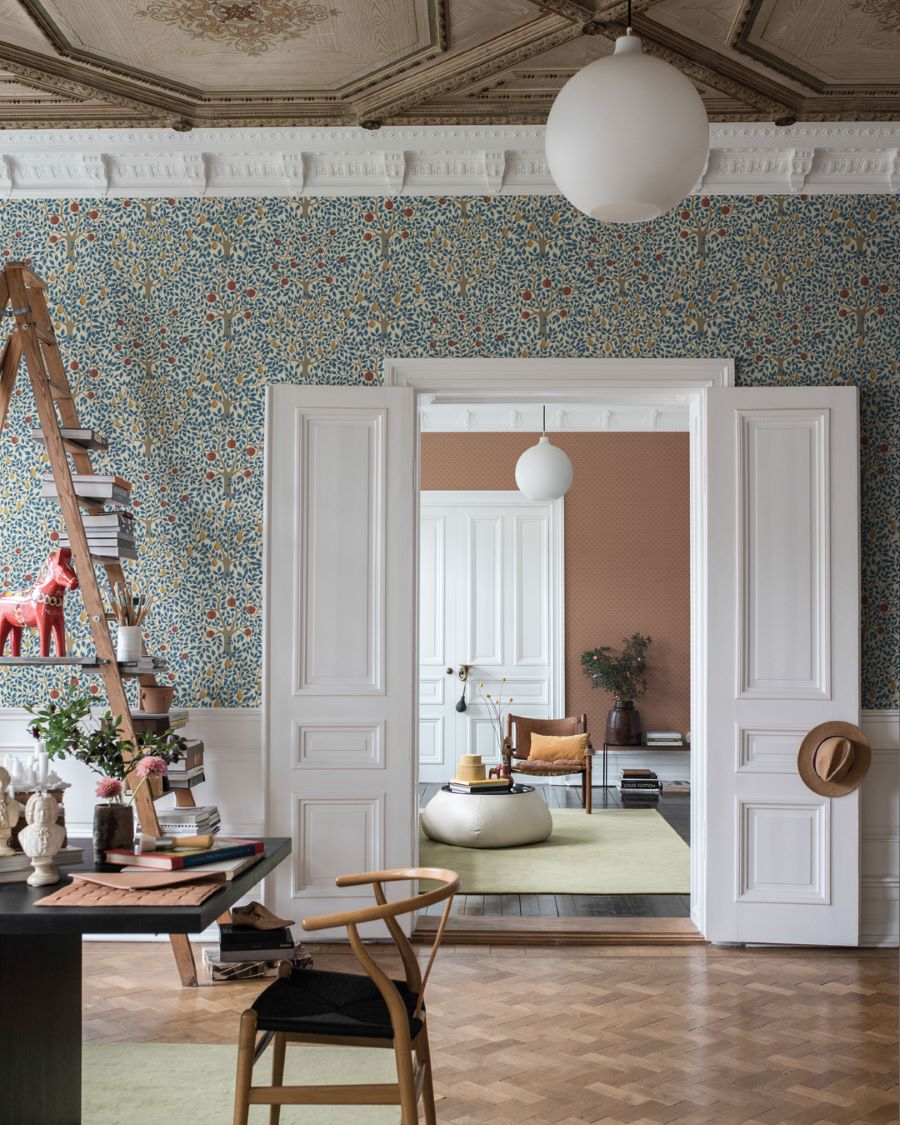 Midbec Pomona behang voor de kinderkamer blauw