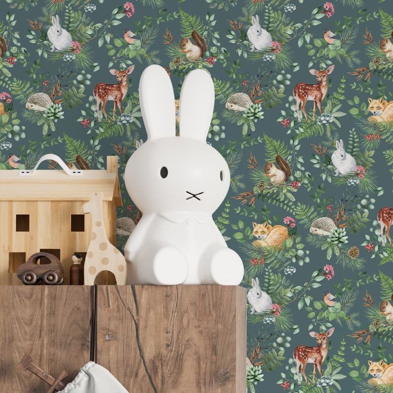 Pastelowe Love kinderbehang bosdieren woodland