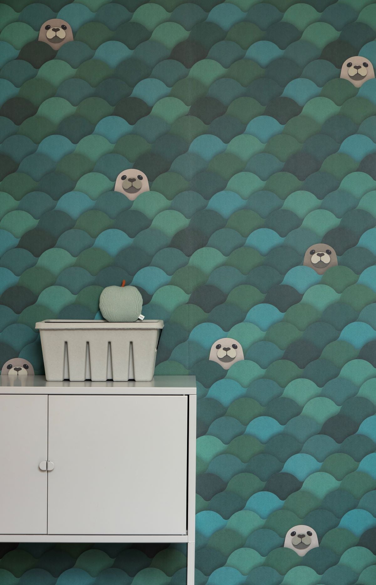 Studio Ditte kinderbehang zeehonden blauw groen